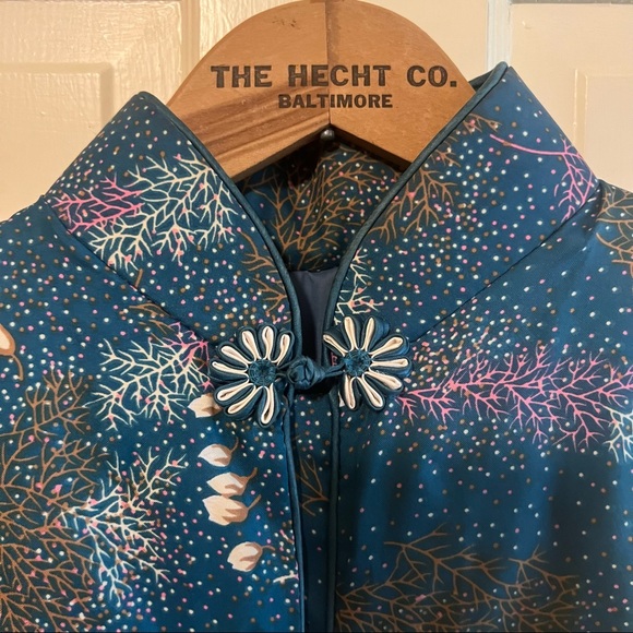 Quilted Mandarin Collar Jacket w Frog Closure Sz M - Picture 2 of 6